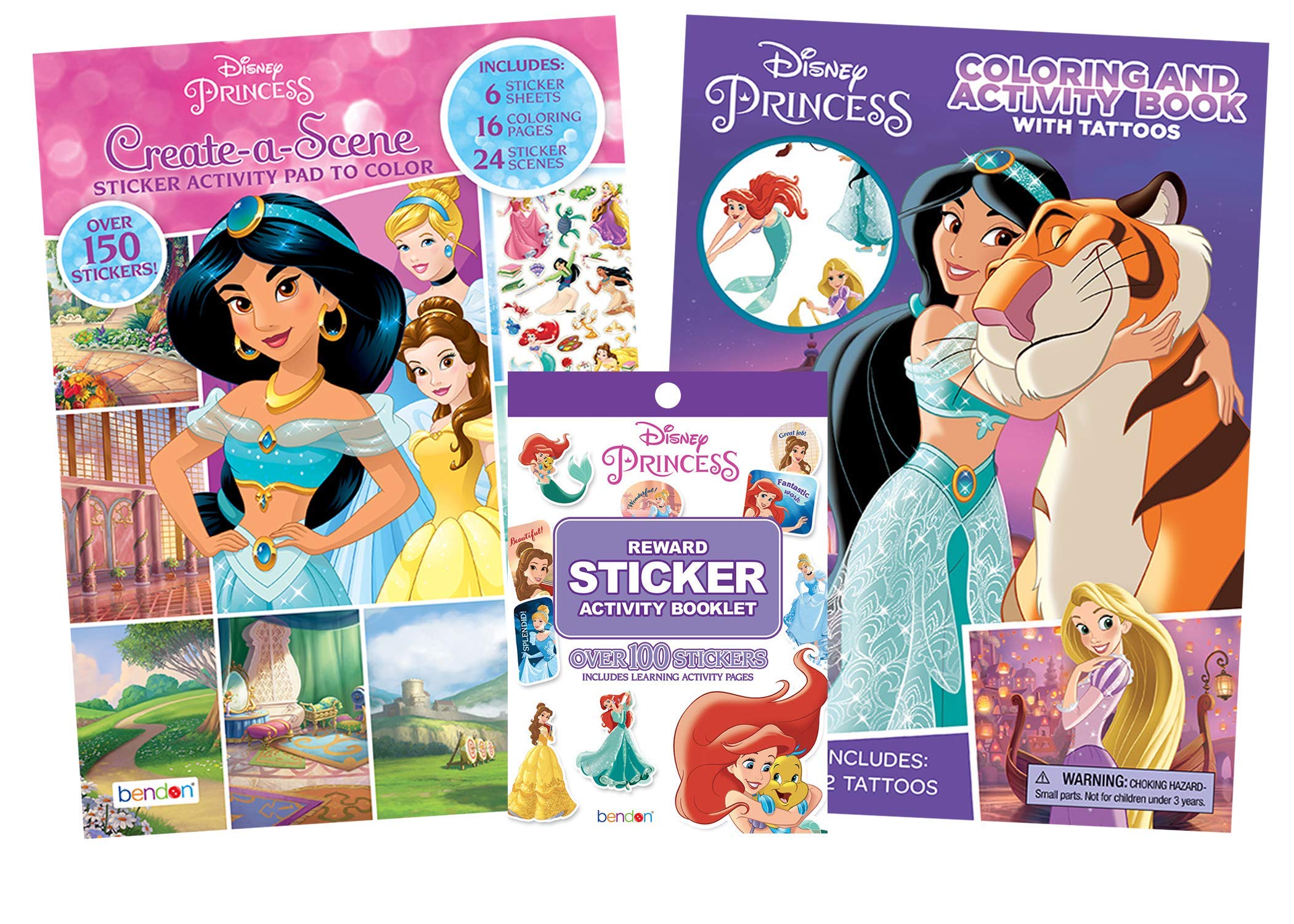 Image 0 of Disney Princess Coloring Book and Sticker Activity Pad with Tattoos, Stickers an
