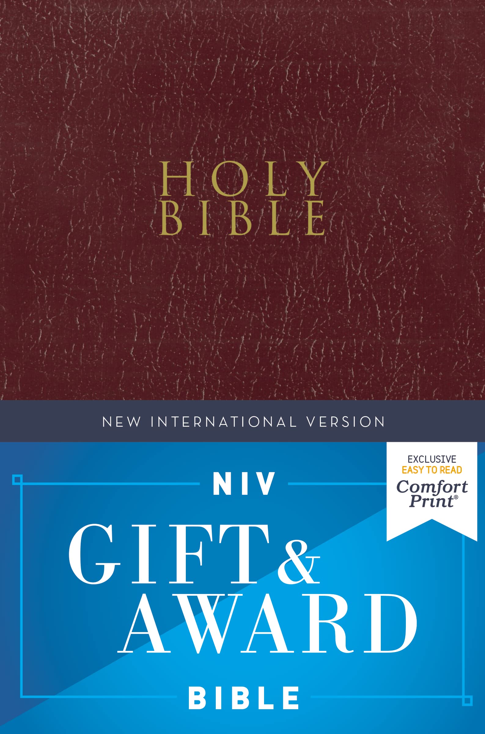 Image 0 of NIV, Gift and Award Bible, Leather-Look, Burgundy, Red Letter, Comfort Print