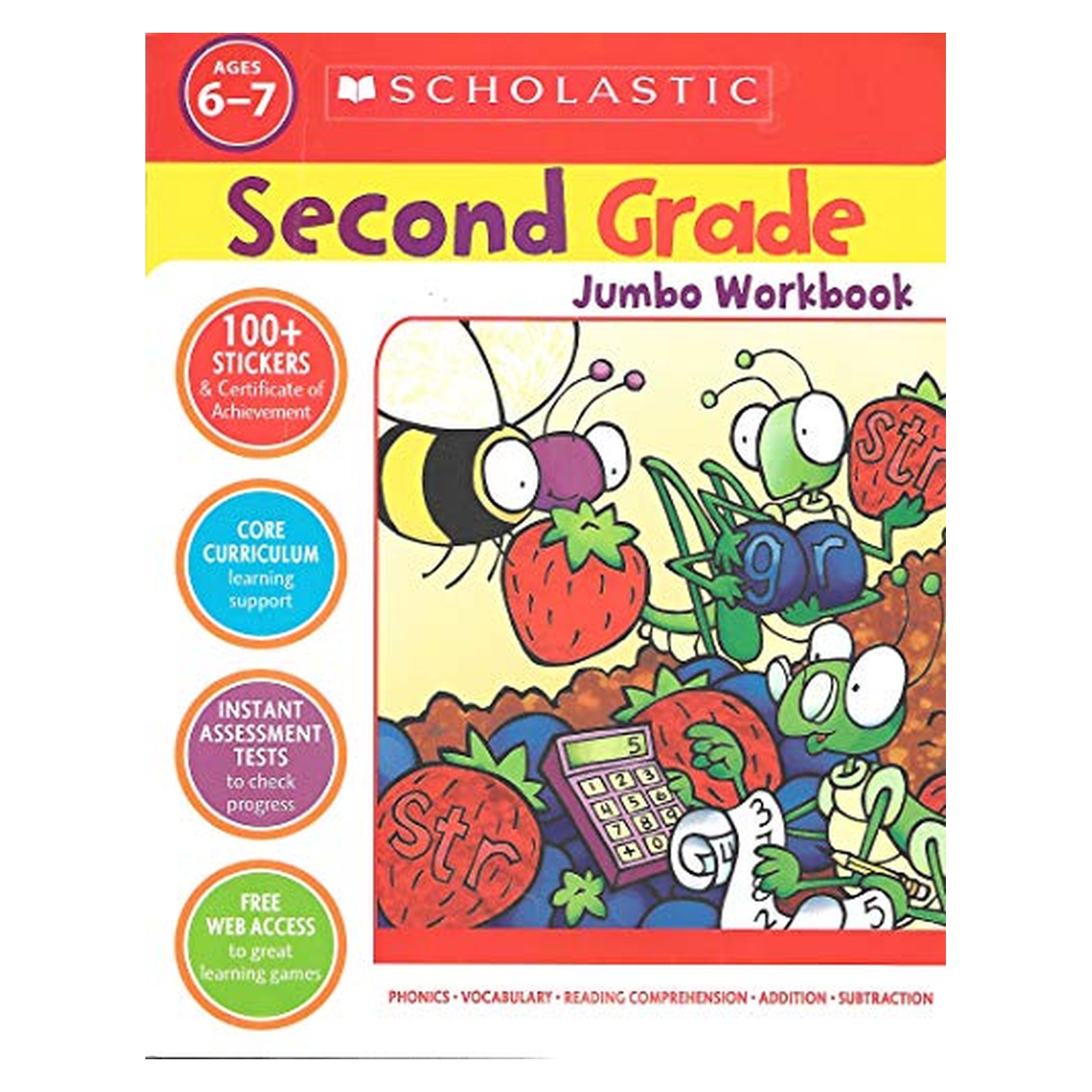 Image 0 of SECOND GRADE JUMBO WOOKBOOK Agea 6-7, Phonics, Vocabulary, Reading Comprehensio