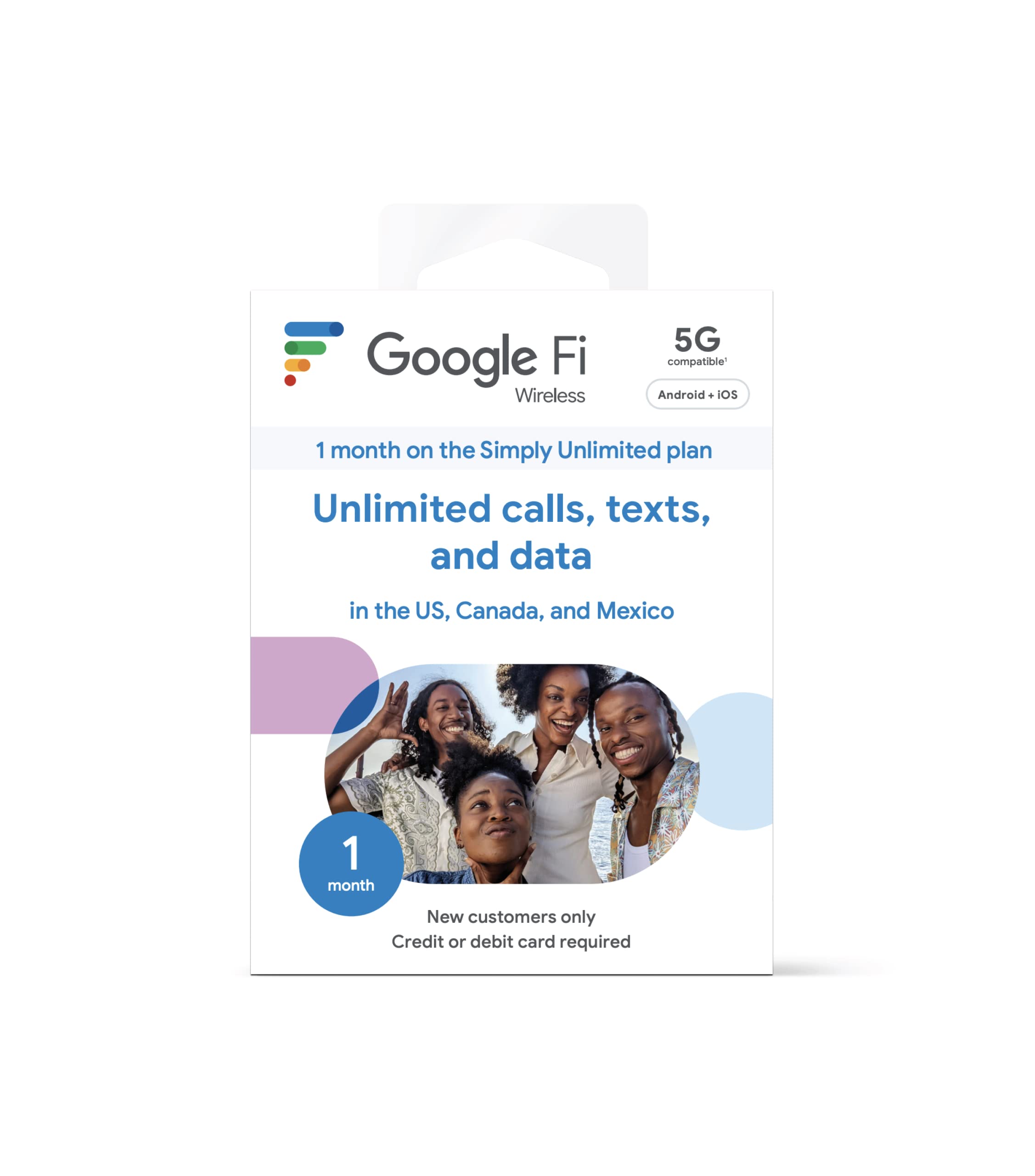 Image 0 of Google Fi Wireless Simply Unlimited Plan | Talk/Text/Data | Unlimited 5G/4G LTE 