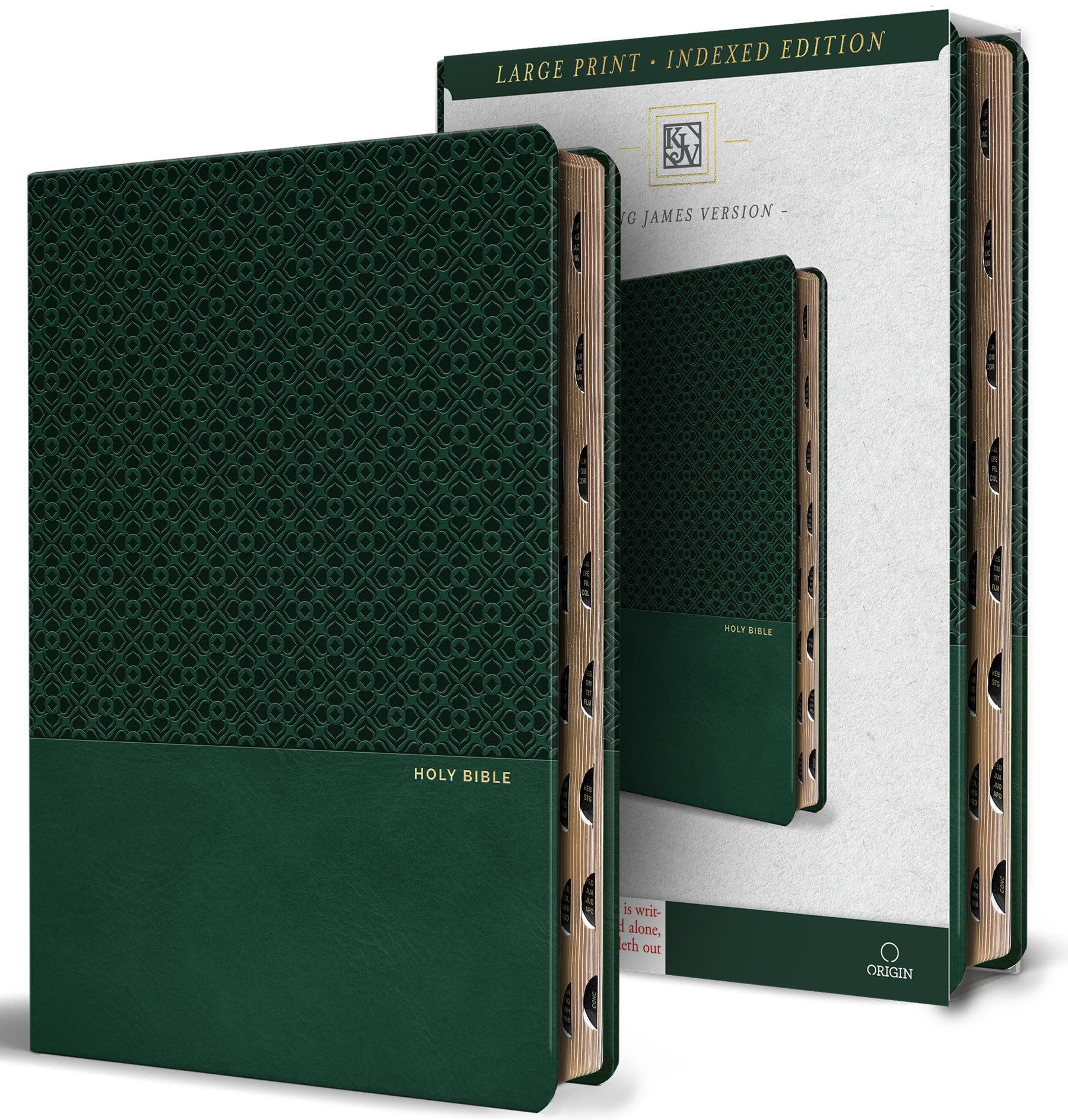 Image 0 of KJV Holy Bible, Large Print, Handy Size Format, Green Premium Imitation Leather 